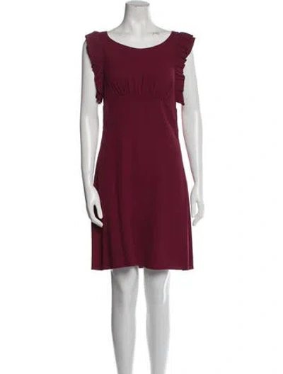 Pre-owned Prada Scoop Neck Mini Dress In Burgundy