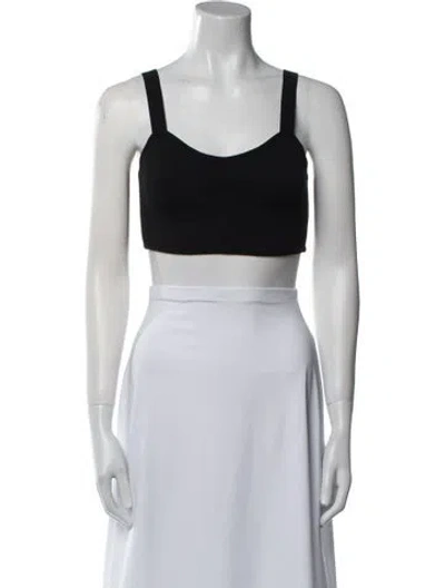 Pre-owned Prada Scoop Neck Sleeveless Crop Top In Black