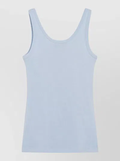 Prada Scoop Neckline Sleeveless Lounge Top Underwear In Blue