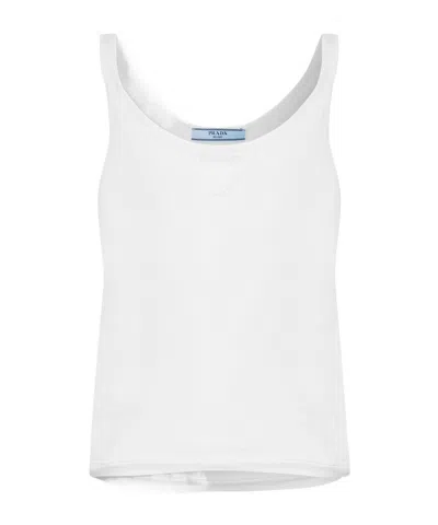 Prada Scoop-neck Tank Top In White