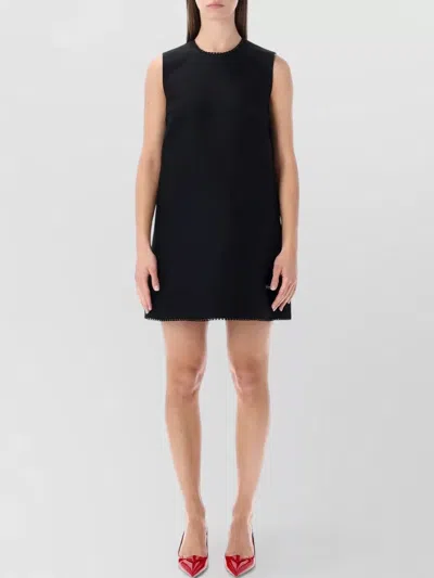 Prada Scuba Lace Mini Dress Sheath Silhouette In Black