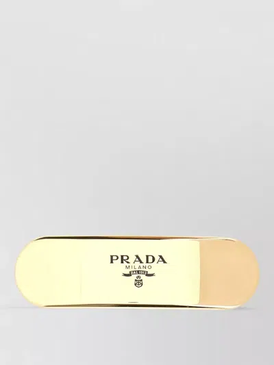 Prada Sculpted Metal Hair Clip Accessory In Blue