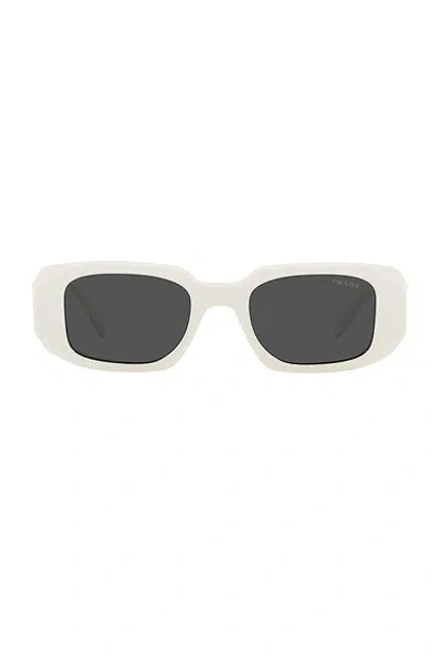 Prada Dark Grey Rectangular Ladies Sunglasses Pr 17ws 1425s0 49 In White