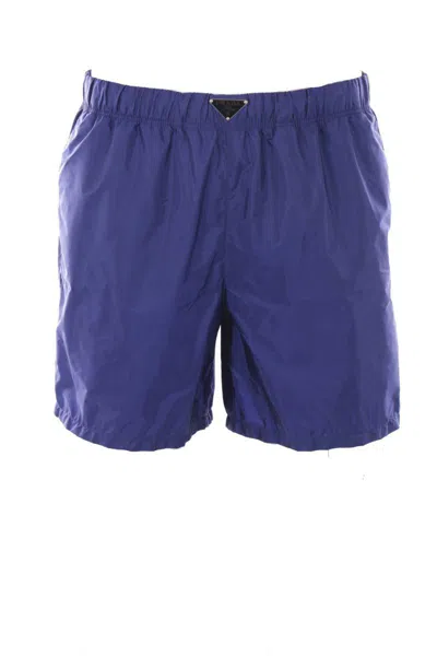 Prada Men Electric Blue Re-nylon Swimming Shorts