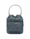 Prada Bucket Bag Adjustable Strap Top Handle In Blue