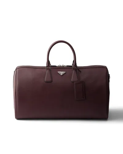 Prada Seesack Aus Saffiano Leder In Burgundy