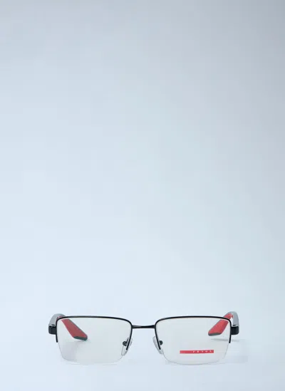 Prada Semi-rimless Optical Glasses In Black