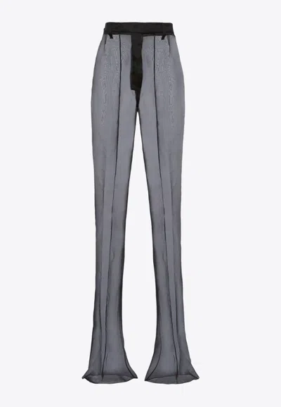 PRADA SEMI-SHEER FLARED PANTS
