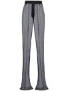 Prada Black Semi-sheer Flared Trousers In Black