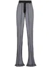Prada Black Semi-sheer Flared Trousers In Gray