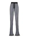 Prada Black Semi-sheer Flared Trousers In Black