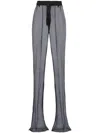 Prada Black Semi-sheer Flared Trousers In Black