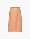 Prada Organza Midi-skirt In Orange