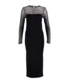 Prada Semi-sheer Midi Dress In Black