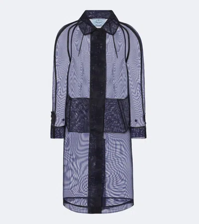 Prada Semi-sheer Coat In Blue
