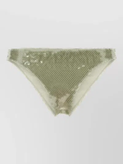 Prada Sequin Beachwear Swimsuit High Cut Leg In Green