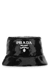 Prada Sequin Bucket Hat In Black