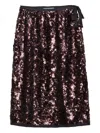 Prada Sequin-embellished Ribbon-tied Skirt In Brown
