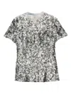 Prada Sequin-embellished Short-sleeved Blouse In Silver