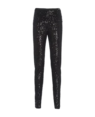 Prada Sequin-embellished Slim-fit Trousers In Black