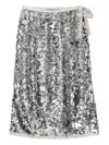 Prada Sequin-embellished Wrap Skirt In Silver