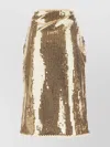 Prada Sequin Knee-length Fitted Skirt In Gold