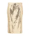 Prada Sequined Embroidered Skirt In Nude