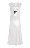 Prada Sequined Jersey Midi Dress In White