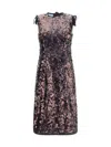 Prada Sequined Midi Dress In Metallic