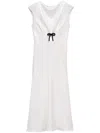 Prada Sequined Satin Jersey Dress In White
