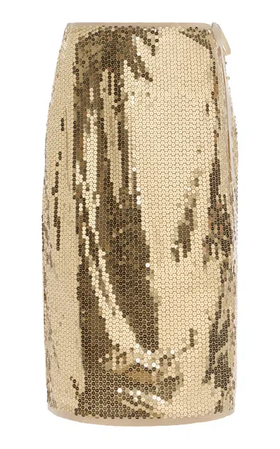 PRADA SEQUINED MIDI WRAP SKIRT