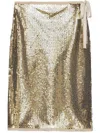 Prada Sequined Pencil Skirt Clothing In Gold