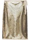 Prada Sequined Pencil Skirt Clothing In Metallic