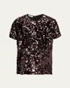 Prada Sequined Short-sleeve Top In Prugna