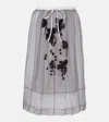 Prada Embroidered Chiffon Midi Skirt In Gray