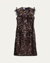 Prada -inspired Sequin Mini Dress With Silk Lining In Prugna