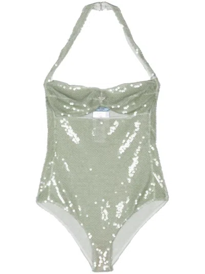 PRADA SEQUINED TULLE BODYSUIT