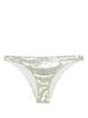 Prada Sequined Tulle Panties In Green