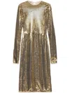 Prada Kleid Mit Paillettenbesatz In Gold