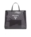 Prada Sequined Mesh Tote Bag In Black