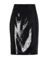 Prada Sequinned Pencil Skirt In Black