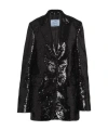 Prada Sequinned Single-breasted Blazer In Black