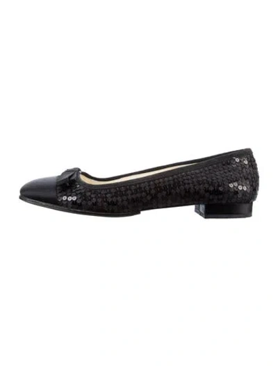 Pre-owned Prada Sequins Ballet Flats In Black