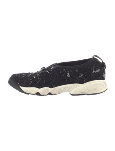 Pre-owned Prada Sequins Beaded Accents Sneakers In Blue