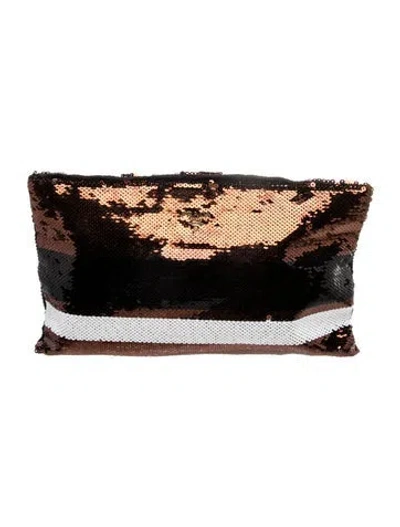 Pre-owned Prada Sequins Clutch In Brown