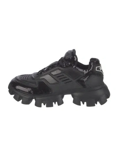 Pre-owned Prada Sequins Sequin Embellishments Chunky Sneakers In Black