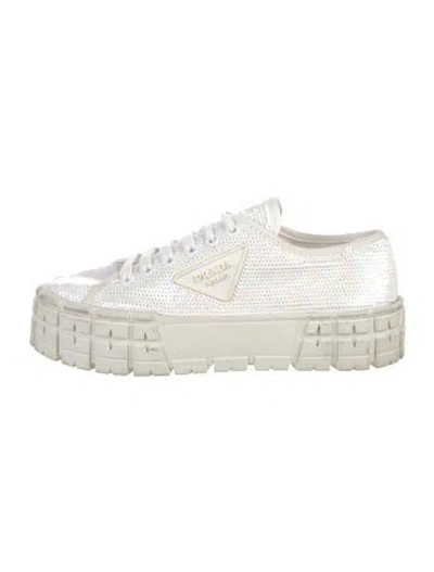 Pre-owned Prada Sequins Sequin Embellishments Sneakers In White
