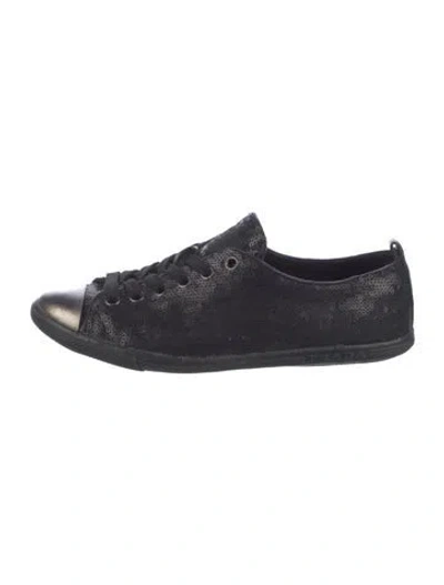 Pre-owned Prada Sequins Sneakers In Black