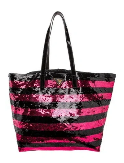 Pre-owned Prada Sequins Tote In Multi