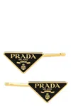 Prada Set Of 2 Logo Hair Clips In Black